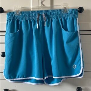 HODOSPORTS Sky Blue Women’s 4” Swim Shorts Quick Dry Board Shorts w/ Pockets - L